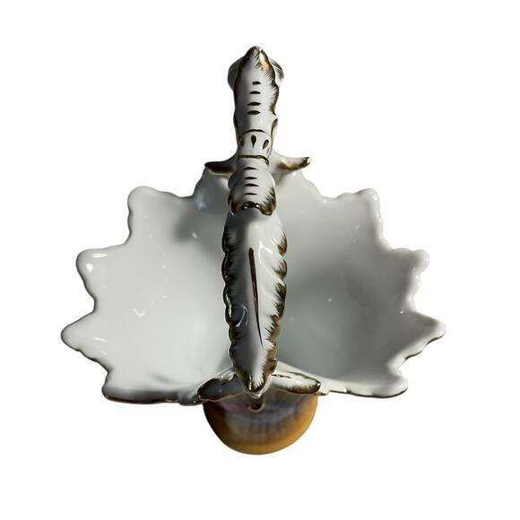 Vintage Vase - Ornate Handle - Yellow Floral - Scalloped Rim - Hand-Painted -EUC - Picture 4 of 13